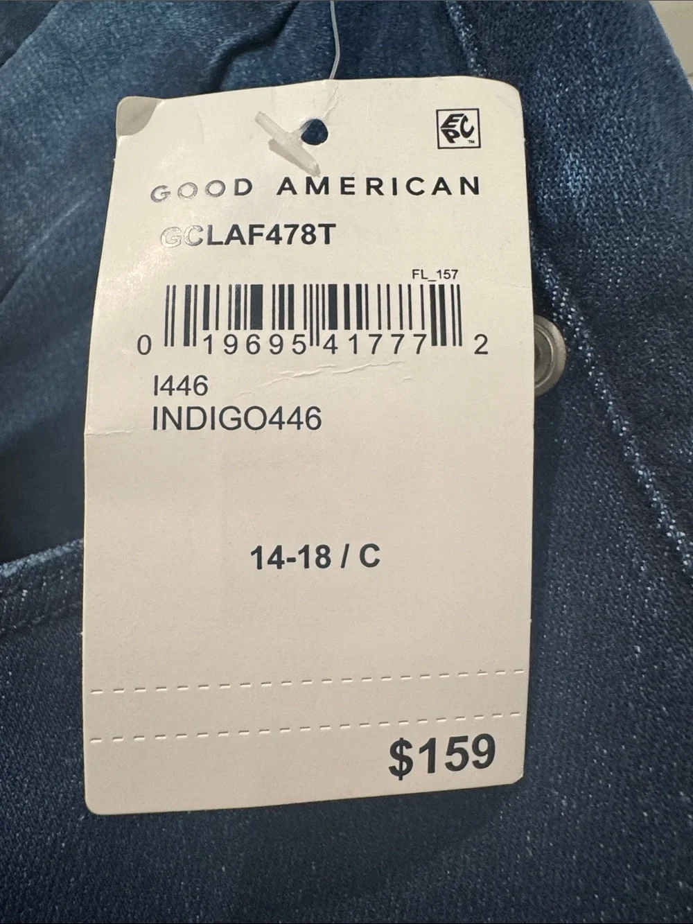 Good American Indigo High-Rise Slim Fit Jeans - Picture 2 of 3